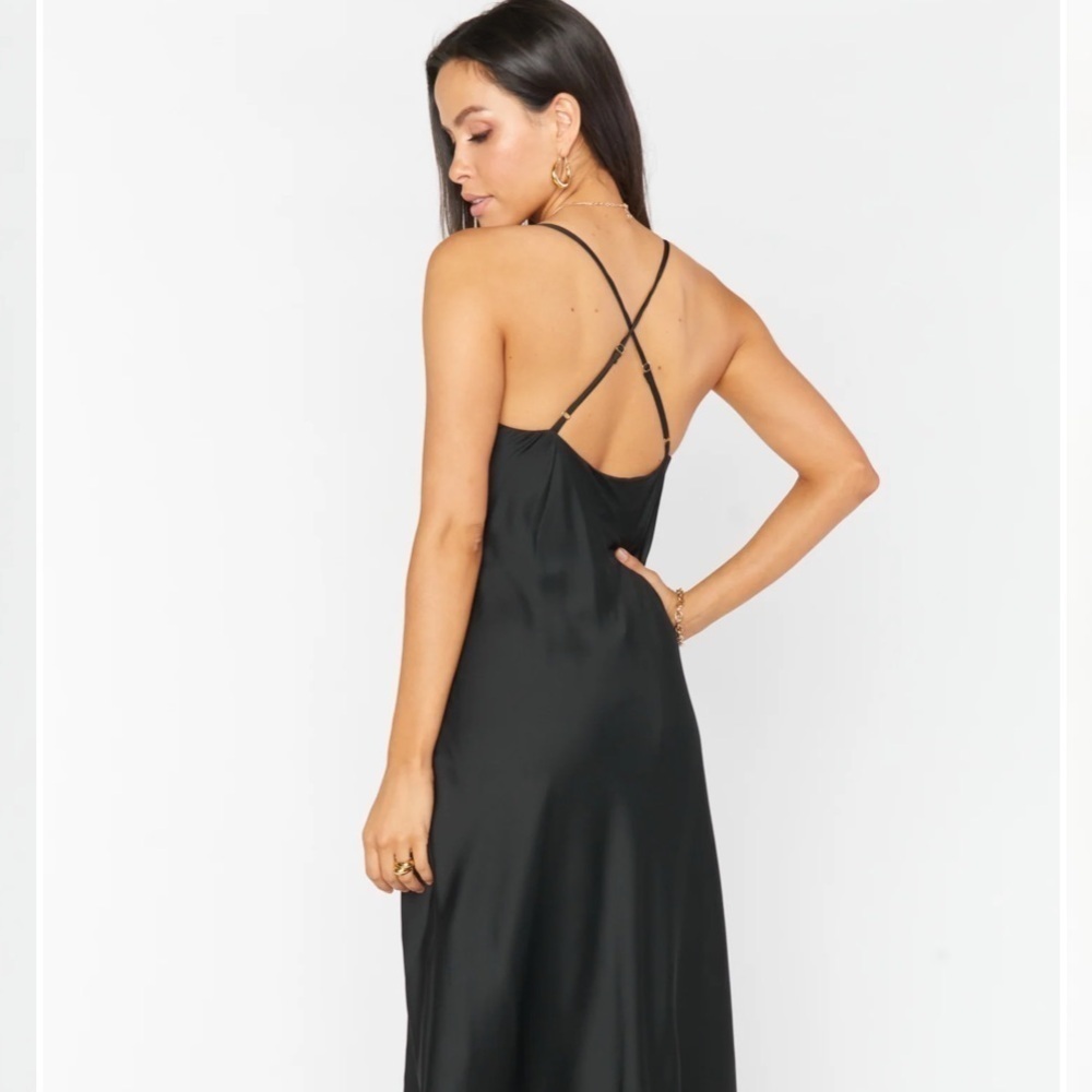 Show Me Your MuMu Verona Cowl Dress Black Sz Medium Party Wedding Timeless Chic - Picture 3 of 11